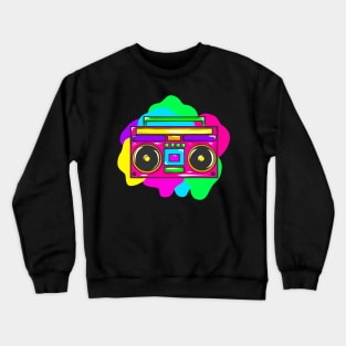 Neon Hippy 80s 90s Costume Retro Vintage Crewneck Sweatshirt